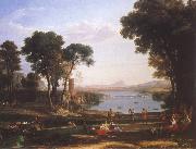 Claude Lorrain Landscape with Isaac and Rebecka brollop France oil painting artist